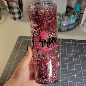 Breast Cancer Warrior Snowglobe Tumbler